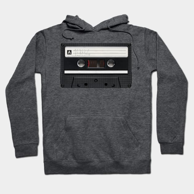 1984 Mix Tape Hoodie by Retrofloto